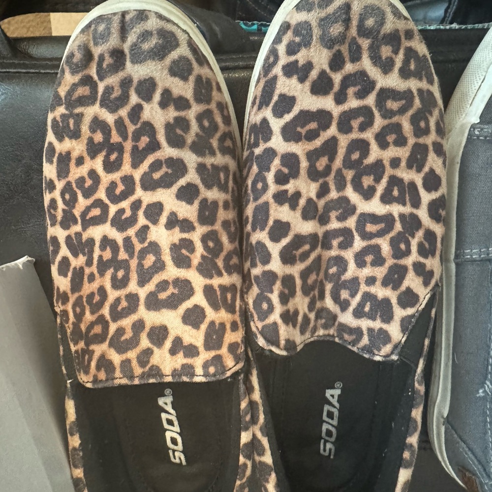 Soda Brown and Black Sneakers Slip-On Casual